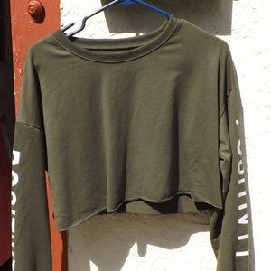 Long Sleeve Positivity Crop Top